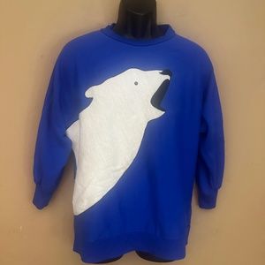 Bye-1 Fleece Polar Bear Pullover Large Gently worn 100% acrylic  Fleece interior